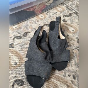 Anthropologie Grey Wedged Sandals